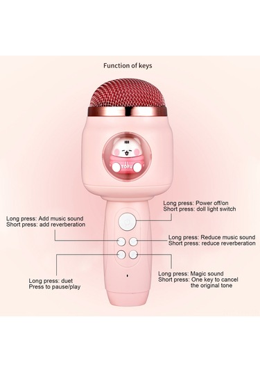 Tenfowee Kablosuz Bluetooth Mikrofon - Taşınabilir El Mikrofonu, 1200mah Pil, Gürültü Azaltma, Parti Ve Ktv İçin