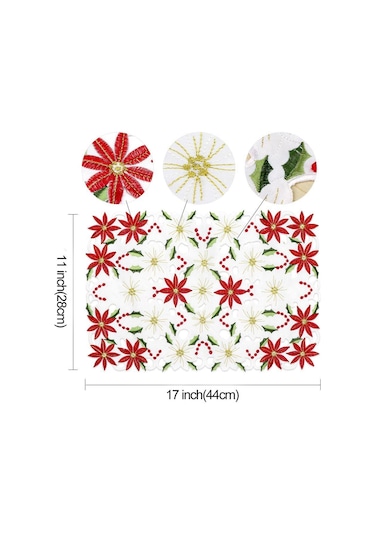 Xiaaokeji 6'lı Amerikan Servisi Seti İşlemeli Noel Atatürk Çiçeği Ve Kutsal Ağaç Tasarımı Diğer