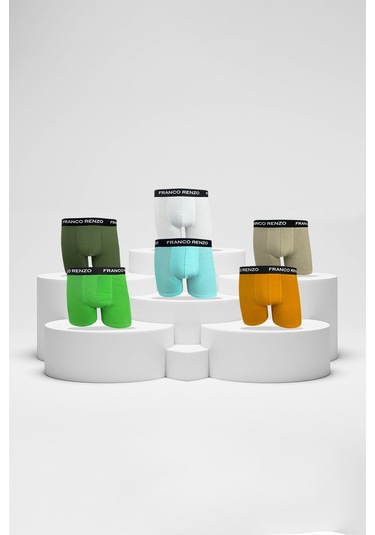 Franco Renzo Erkek 6'lı Lüx Kutulu Pamuklu Ve Likralı Boxer Yeşil - Haki - Beyaz - Hardal - Taş - Bebe Mavi Franco Renzo Erkek 6'lı Lüx Kutulu Pamuklu Ve Likralı Boxer Yeşil - Haki - Beyaz - Hardal - Taş - Bebe Mavi