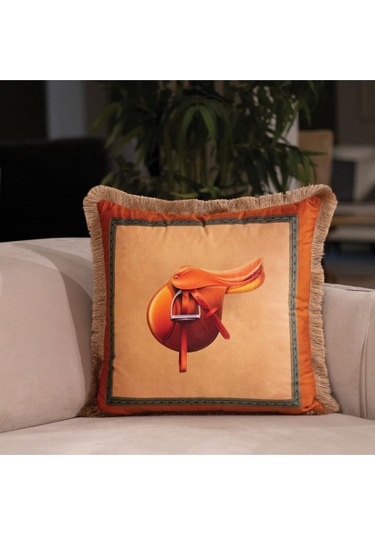 Saddle Desen Kadife Yastık/kırlent Dolgu Boncuk, Elyaf Uluslararası Yıkama Ve Solmama Sertifikası Çok Renkli