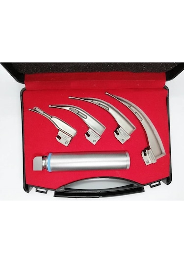 Pulsemed Fiberoptik Çelik Laringoskop Set 4 Bıçaklı No: 1-2-3-4