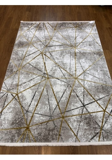 Akrilik Sarı, Gri, Krem Makina Halısı 160x230 Sarı, Gri, Krem