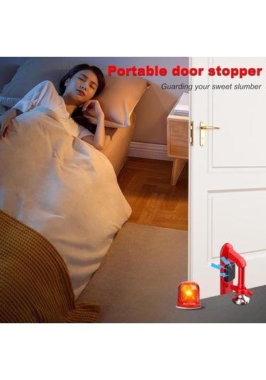 Fosenze "taşınabilir Alarmlı Kapı Durdurucu - Seyahat Ve Ev Güvenliği İçin Dayanıklı Metal Kilit"