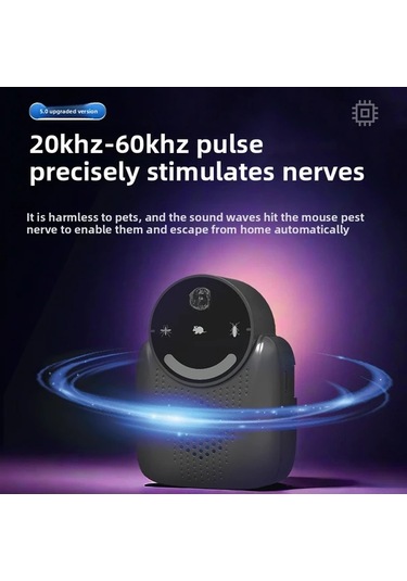 Xuweiwei Beyaz Usb Cok Fonksiyonlu Akilli Degisken Frekansli Elektronik Sessiz Ses Dalgasi Kedi Fare Cihazi