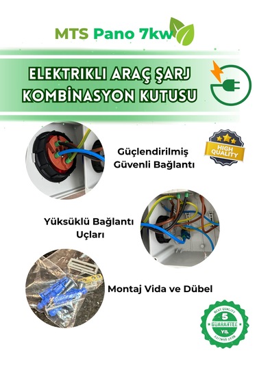 7.4 Kw 3/32 A Vıko Tesla Mavi Adaptör Uyumlu Seyyar Elektrikli Araç Şarj Cihazı İstasyonu Kombinasyon Panosu Kutusu 7kw 7,4 KW