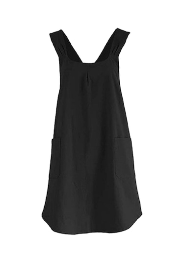 Homyl Japon Stilleri Çapraz Arka Önlük Yumuşak Pinafore Siyah Siyah