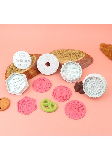 Yunboo Ev Fırınlama Aleti: 3d Pasta Ve Bisküvi Kesiici Kalıbı, Simülasyon Pasta Tasarımı, 2 Adet Basma Ucu Şeffaf Şeffaf