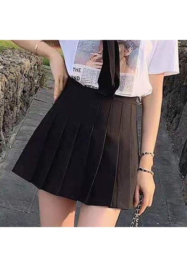 Yaz Kadın Pileli Etekler Bayan Mini Etekler Yüksek Bel Beyaz Siyah Etekler Tatlı Kız Kore Etekler Siyah