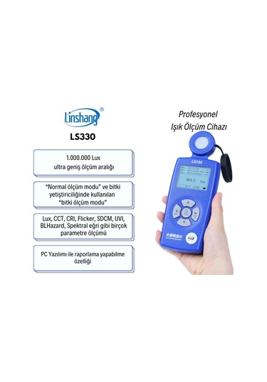Linshang Ls330 Profesyonel Spektral Lüksmetre Crı, Cct Ve Flicker Ölçümü