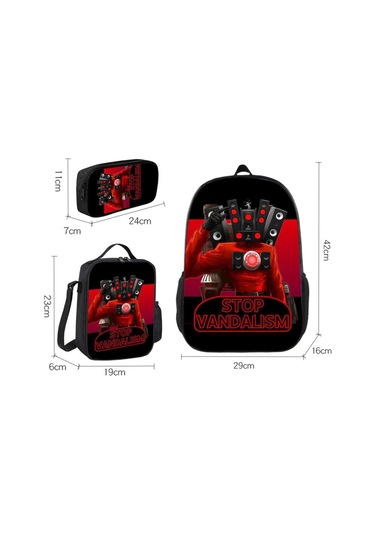 Örümcek Adam Yeni Sırt Çantası Büyük Kapasiteli Öğrenci Kişilik Okul Çantası Üç Parça Seti Stil 22