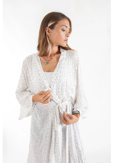 Efw Moda Jenny Beyaz Kadın Kimono Çok Renkli
