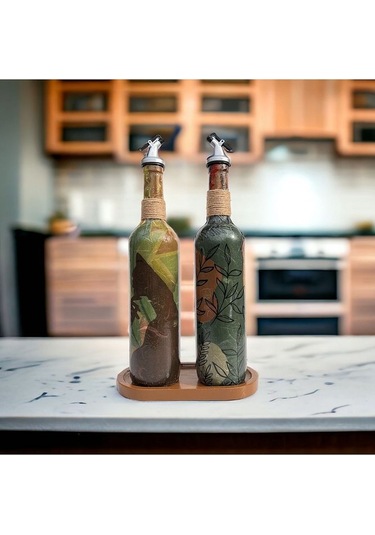 Modern Tasarımlı Kadın Desenli Renkli 750 Ml Zeytinyağı Sıvıyağ Ş