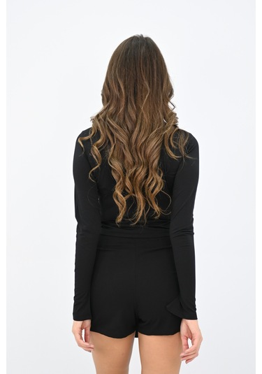 Kadın Önü Büzgü Detaylı Crop Bluz 1867-25 Çok Renkli