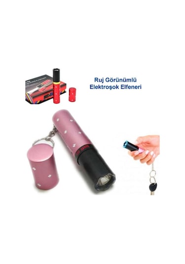 Fener Typex Type Light Elektro Şok Cihazı Ruj Şeklinde Pembe
