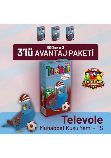 Televole Muhabbet Kuşu Yemi Ts- 3 Adet 300 G