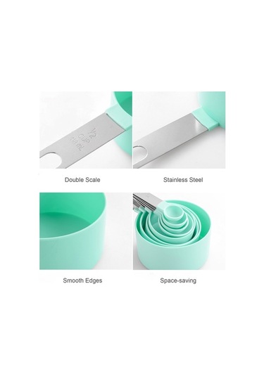 Didadodo 8'li Paslanmaz Çelik Ölçü Kaşığı Ve Bardak Seti - Siyah Kuru & Sıvı Malzemeler İçin Mutfak Aletleri Siyah