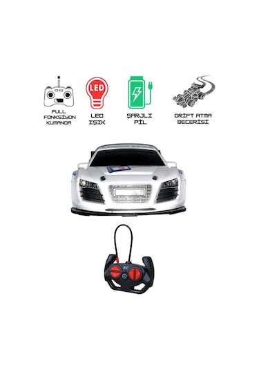 Ctoys Scaled Rc Model 27 Mhz Full Fonksiyonlu Uzaktan Kumandalı Audi Beyaz Araba Qx3688 5