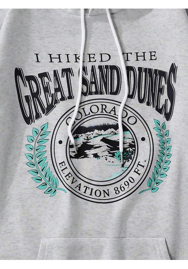 Unisex Kadın/erkek Harajuka Sokakt Yazılı Grafik Sweat Gri-17208 Gri