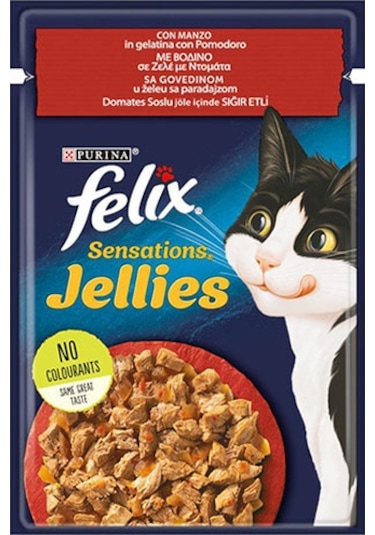 Felix Sensation Sığır Etli Domatesli Jel Pouch Kedi 26x85 Gr