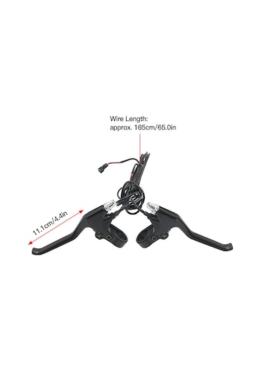 Shineyee Elektrikli Araçlar İçin Tam Alüminyum Fren Kolu, 22.2mm Saplı, 165cm Tel, Siyah, 1.75mm-2.8 Ekleme Tipi