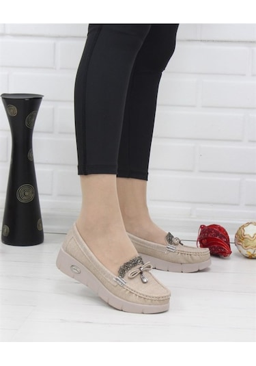 Konfores 86 Bayan Dolgu Topuk Ayakkabı Vızon Vizon