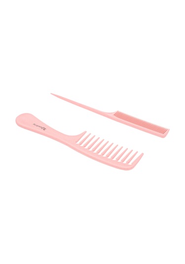 Samdoo Buğday Sapı İki Adet Saç Taraması Seti - Geniş Ve Dar Dişli, Statik Üretmez, Saç Ve Kafa Derisini Korur, Rastgele Renk