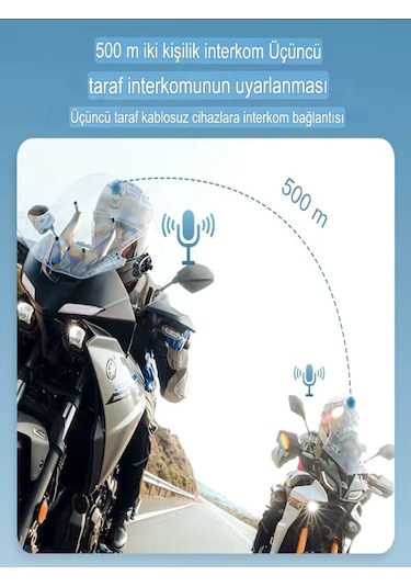 Q29 Ipx6 Su Geçirmez Kameralı Kask Kulaklığı 500m İnterkom Bluetooth 5.4 Motosiklet İçin