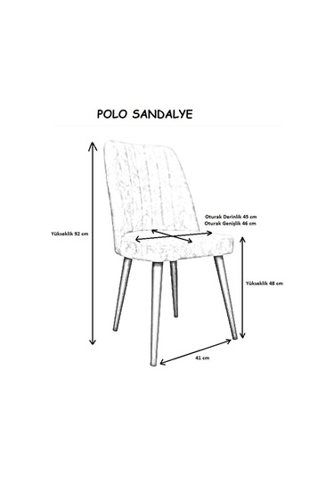 Polo Sandalye - Jerika Mor - Ahşap Ceviz Ayak 4 Adet - Salon Sandalyesi / Mutfak Sandalyesi Mor