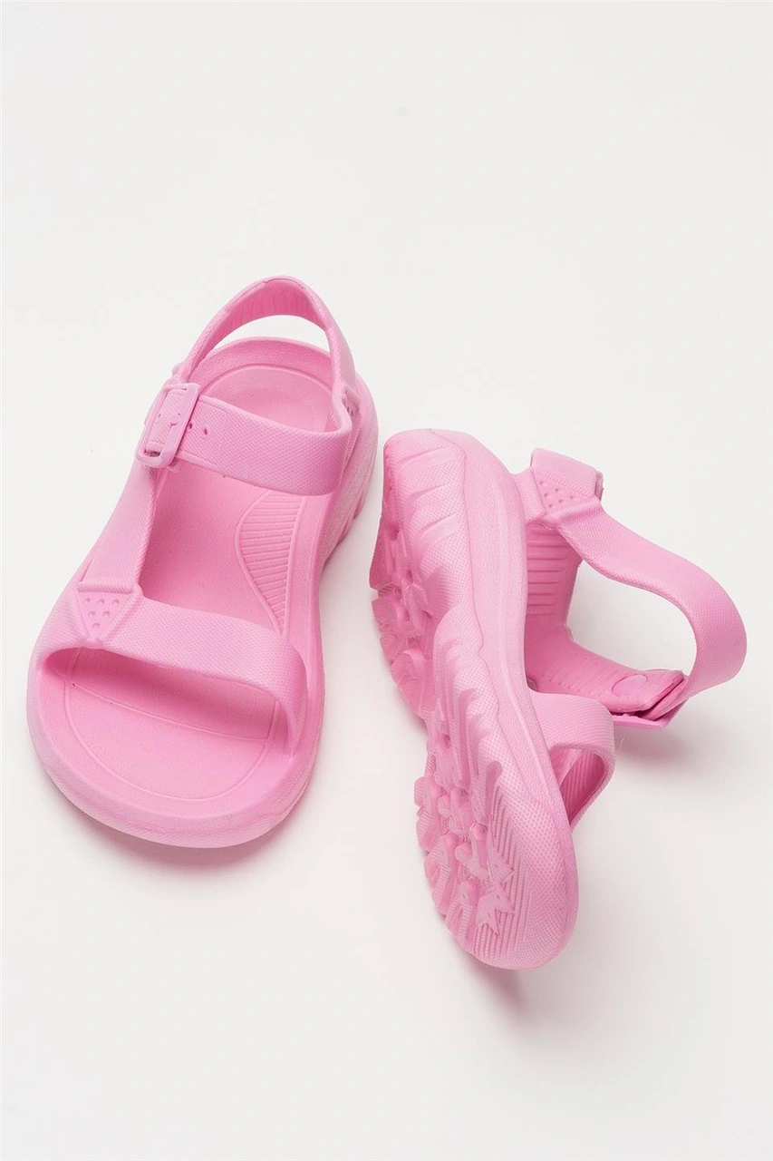 Unisex Eva Spor Kaymaz Yürüyüş Sandaleti Pembe Pembe