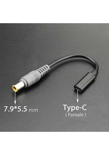 Yaozixa Usb-c Female Pd Adaptör Kablosu - 7.9x5.5mm Ve Çeşitli Dc Plug'lar İle 90w Laptop Şarjı