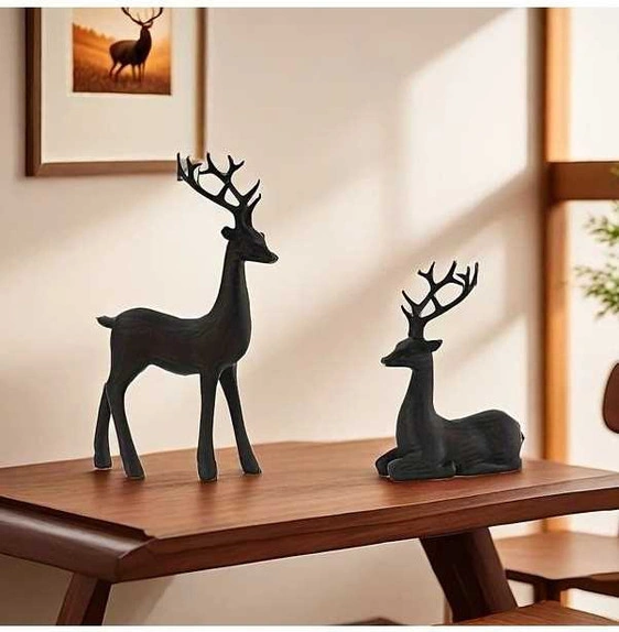 Trendooze Geometrik Reçine Geyik Heykeli - Ev/ofis Dekorasyon
