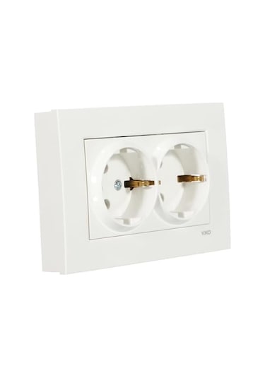 Karre Beyaz İkili Topraklı Priz