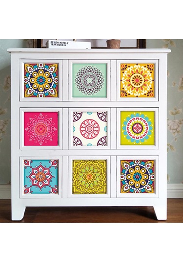 Ruicoo Su Geçirmez Pvc Duvar Çıkartması - Mutfak, Banyo Ve Oturma Odası İçin 10'lu Set Çok Renkli