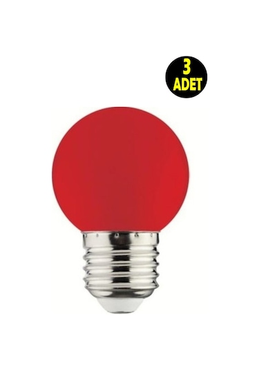 3 Adet Kırmızı Işık Enerji Tasarruflu Renkli Led Gece Lambası Ampulu