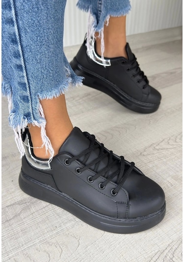 Sofio Siyah Cilt Bağcıklı Spor Ayakkabı Çok Renkli