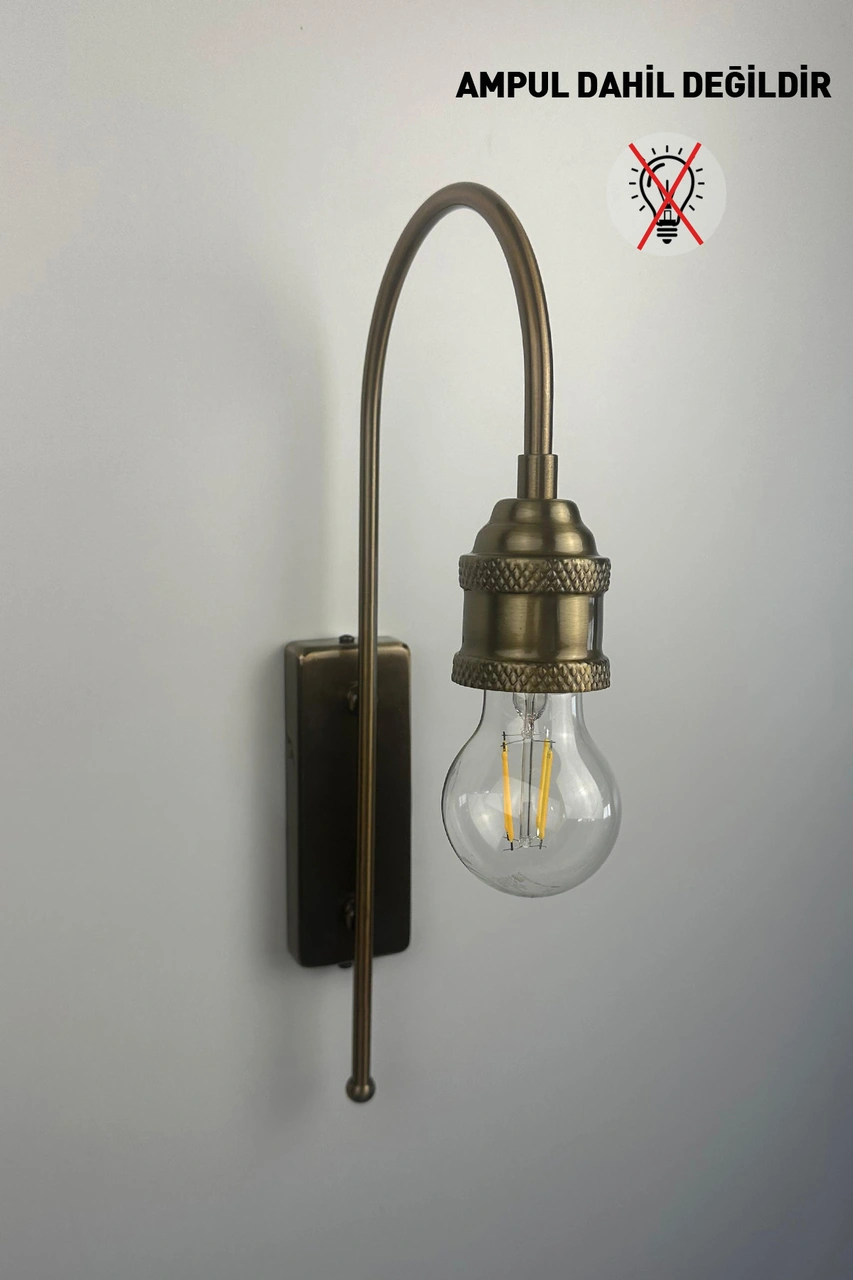 Deksa Eskitme Rengi Aplik Tekli Duvar Lambası Salon Koridor Restoran Dekoratif Aplikleri Eskitme