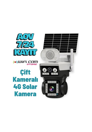 İcsee Çift Kameralı Aov 7/24 Kayıt 4g Solar Kamera-127062