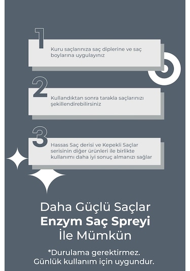 Enzym Cosmetics Hassas Saç Derisi Ve Kepekli Saçlara Özel Kepek Önleyici Sprey 200 ML