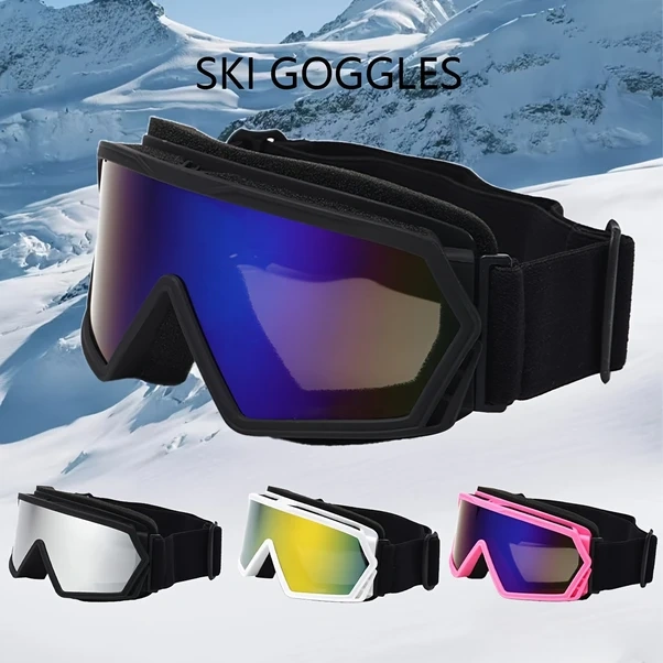 Willowhaven Yeşil Çerçeve Mavi Mor Lens Anti Fog Kayak Gözlüğü Ayarlanabilir Kayak Koruması