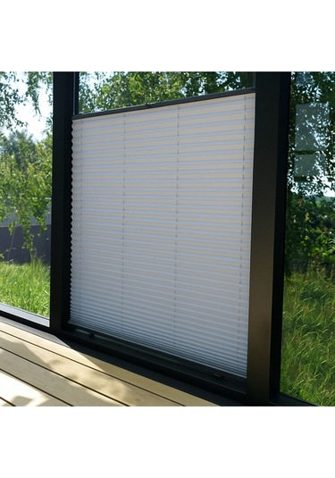 Perdema Kancalı/vidalı Blackout Plise Karartma Cam Balkon Perdesi - Ofis Perdesi - Mutfak Perdesi - Salon Gri V04