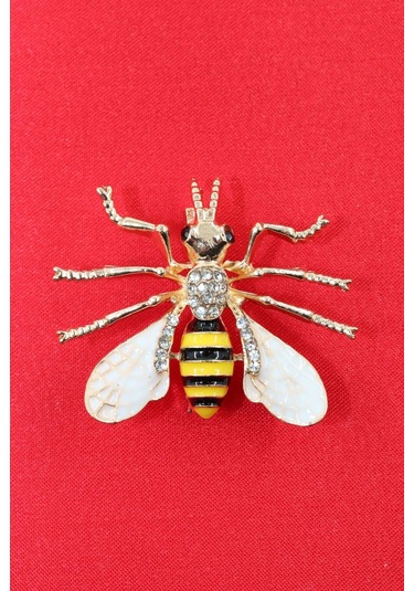 Arı Broş. Yaka İğnesi Broş. Taşlı Tasarım Arı Broş. Kadın Broş. Erkek Broş.broş. Unisex Çok Renkli