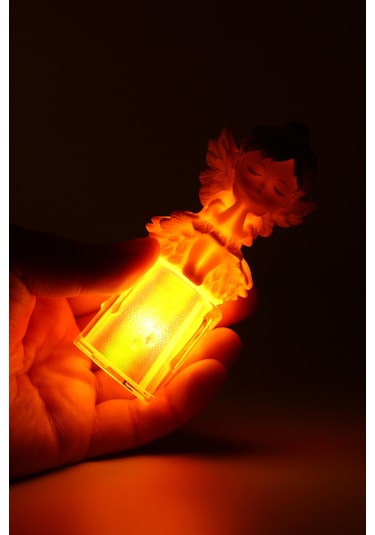 3lü Led Mum Kanatlı Melek Tip Dumansız Pilli Alevli Dekoratif Yapay Mum Işıldak Mor 1037-7