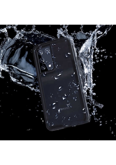 Teknocep Galaxy Uyumlu S21 Ultra Kılıf 1-1 Su Geçirmez Kılıf - Siyah Siyah