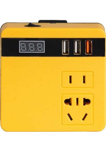 Ulzyvf Dewei Lityum Pil İnvertörü 21v Ac220v/dc5v/12v Dış Mekan Sarı İnvertör