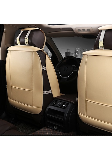 Araba Derisi Tam Kapsamlı Koltuk Minderi Kılıfı, Standart Versiyon, Sadece Bir Koltuk Bej