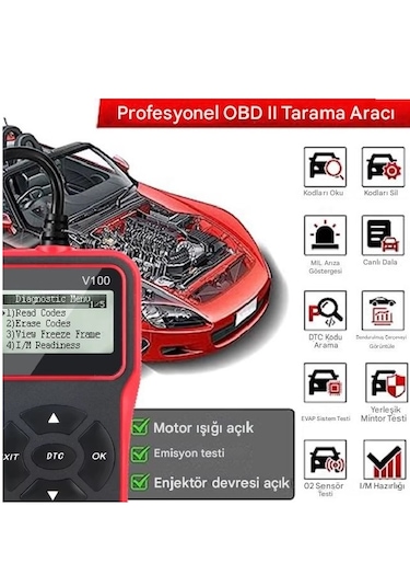 Obd2 Kod Okuyucu Eobd Obd 2 Tarayıcı Araç Teşhis Araçları Dijital Ekran Evrensel 16 Pin Hata Sil