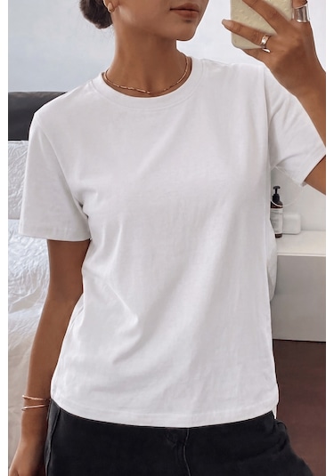 Genıus Store Kadın Tişört Gri Bisiklet Yaka Basic Tişört %100 Pamuk Rahat Kalıp T-shirt Basıc-kadın Beyaz Genıus Store Kadın Tişört Gri Bisiklet Yaka Basic Tişört %100 Pamuk Rahat Kalıp T-shirt Basıc-kadın Beyaz