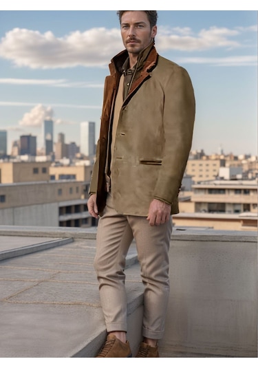 İlkbahar Ve Sonbahar Erkek Retro Ceketi Siyah