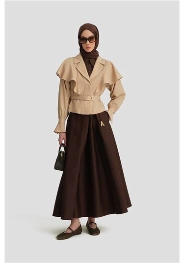 Armine Kolu Seyyar Ceket 25y5906 Aytaşı Krem