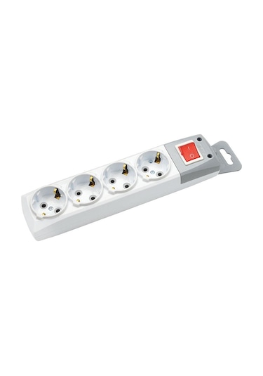 De-pa Grup Priz 4 Lü Topraklı Anahtarlı Klemensli Klemensli